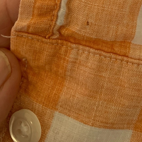 Women’s Pendleton Orange And White Plaid Button Up Blouse 🌴 - Picture 7 of 8